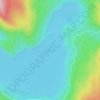 Mapa topográfico Elbow Lake, altitude, relevo