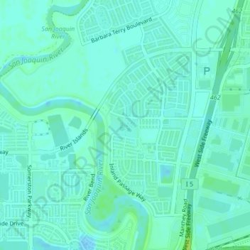 Mapa topográfico Mossdale Landing Community Park, altitude, relevo