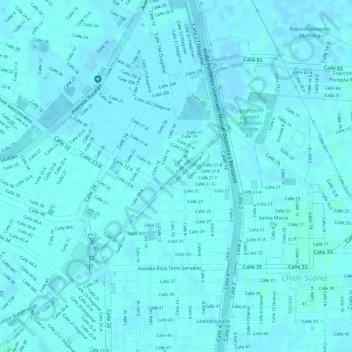 Mapa topográfico Parque Pinos del Norte, altitude, relevo