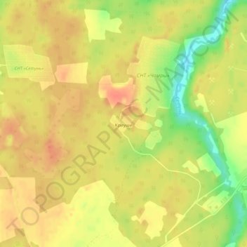 Mapa topográfico Криуши, altitude, relevo