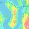 Mapa topográfico Mercer Island, altitude, relevo