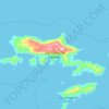 Mapa topográfico Isla Chimana Grande, altitude, relevo