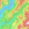 Mapa topográfico Val di Cembra, altitude, relevo
