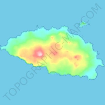 Mapa topográfico Isla Española, altitude, relevo
