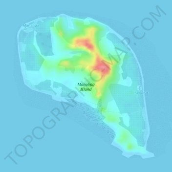 Mapa topográfico Malanipa Island, altitude, relevo