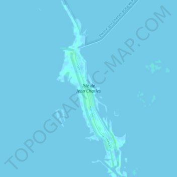 Mapa topográfico Isle de Jean Charles, altitude, relevo
