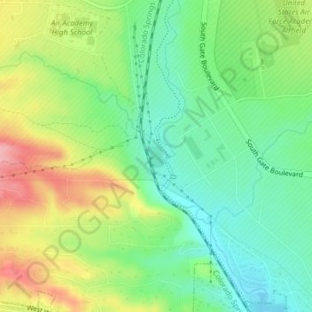 Mapa topográfico Lee Lake, altitude, relevo