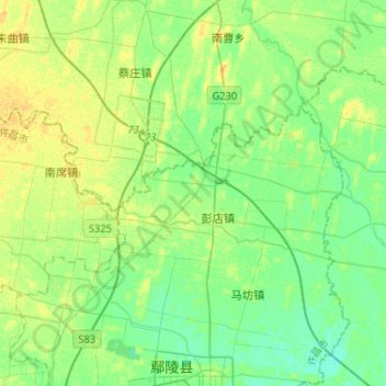Mapa topográfico 双洎河, altitude, relevo