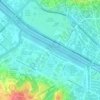 Mapa topográfico Raia Olímpica, altitude, relevo