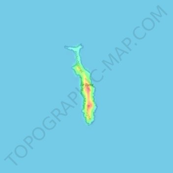Mapa topográfico Île Tomé, altitude, relevo