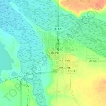 Mapa topográfico Walden, altitude, relevo