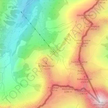 Mapa topográfico Prinz-Luitpold-Haus, altitude, relevo