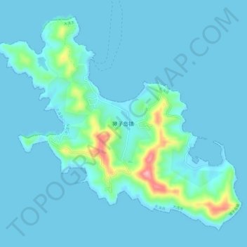Mapa topográfico 獐子岛, altitude, relevo