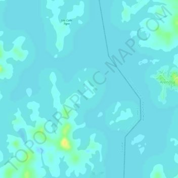 Mapa topográfico Isla Cristóbal, altitude, relevo