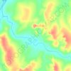 Mapa topográfico Rio Coxim, altitude, relevo