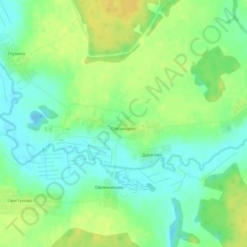 Mapa topográfico Степанцево, altitude, relevo