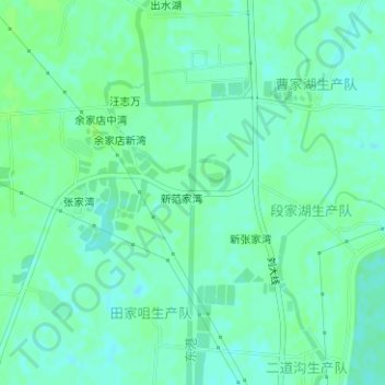 Mapa topográfico 新范湾闸, altitude, relevo