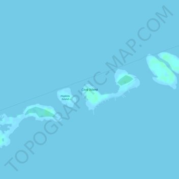 Mapa topográfico Cook Island, altitude, relevo