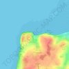 Mapa topográfico Plage Hameau du Griz Nez., altitude, relevo