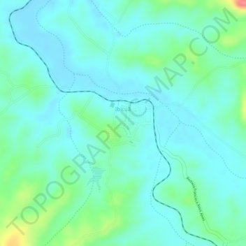 Mapa topográfico Ibicuã, altitude, relevo