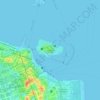 Mapa topográfico Ilha das Cobras, altitude, relevo