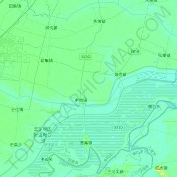 Mapa topográfico 谷河, altitude, relevo