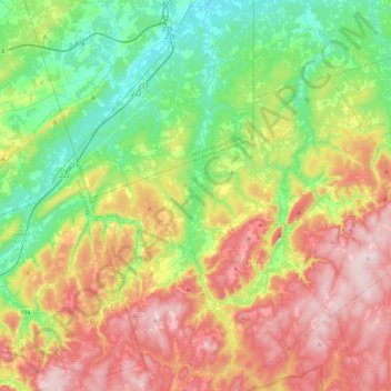 Mapa topográfico Pollett River, altitude, relevo