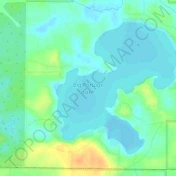 Mapa topográfico Big Portage Lake, altitude, relevo