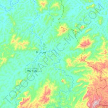 Mapa topográfico Rio São Manuel, altitude, relevo
