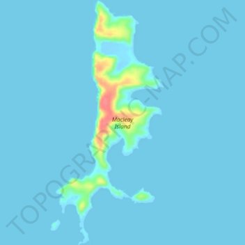 Mapa topográfico Macleay Island, altitude, relevo