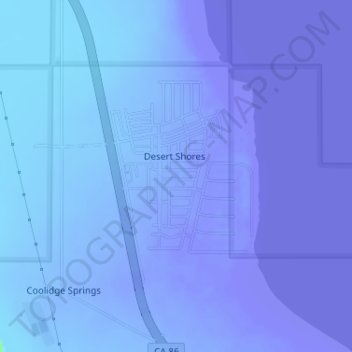 Mapa topográfico Desert Shores, altitude, relevo