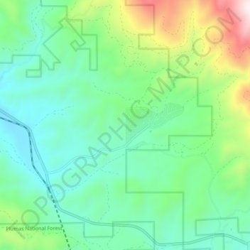 Mapa topográfico Greenhorn, altitude, relevo