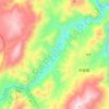 Mapa topográfico 宁蒗河, altitude, relevo