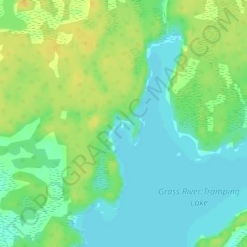 Mapa topográfico Grass River;Tramping Lake, altitude, relevo