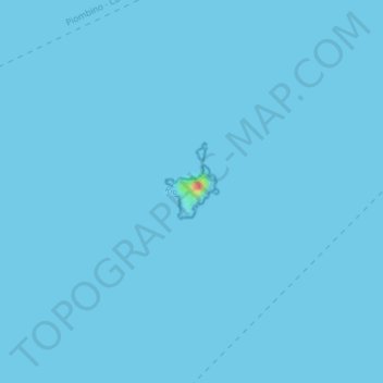 Mapa topográfico Isola di Palmaiola, altitude, relevo