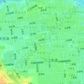Mapa topográfico 市民广场, altitude, relevo