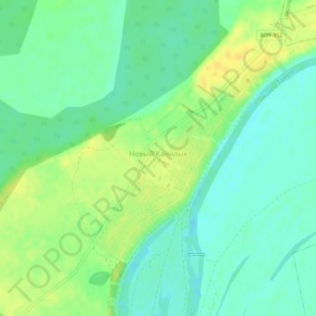 Mapa topográfico Новый Каинлык, altitude, relevo