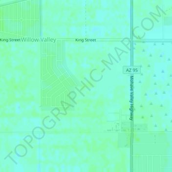 Mapa topográfico Willow Valley, altitude, relevo