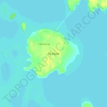 Mapa topográfico Siscoe, altitude, relevo