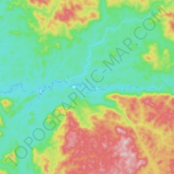 Mapa topográfico Orinoco, altitude, relevo