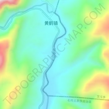 Mapa topográfico 湖北重庆边界, altitude, relevo