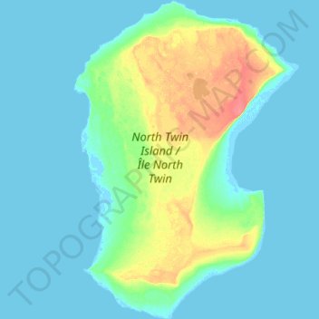 Mapa topográfico North Twin Island, altitude, relevo