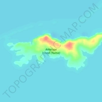 Mapa topográfico Antelope Island (Tsetse), altitude, relevo