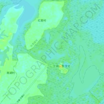 Mapa topográfico 杨柳津河, altitude, relevo