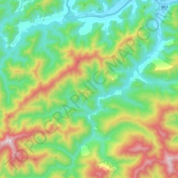 Mapa topográfico Wakamarina River, altitude, relevo