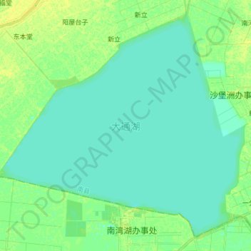 Mapa topográfico 大通湖, altitude, relevo