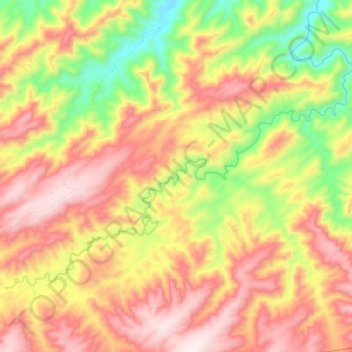 Mapa topográfico Córrego-grande, altitude, relevo