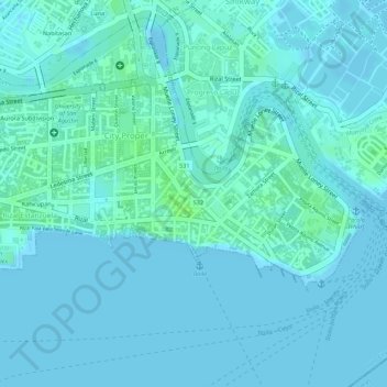 Mapa topográfico Sunburst Park, altitude, relevo