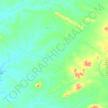 Mapa topográfico Riacho da Ema, altitude, relevo
