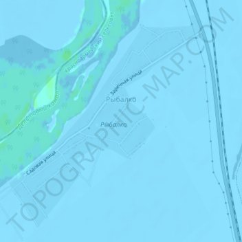 Mapa topográfico Rybalko, altitude, relevo